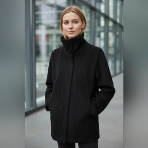 Pendleton Black Wool Coat Women XL Quiet Luxury Old Money Classic Staple